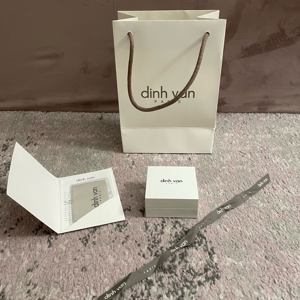 Authentic Dinh Van Bag, Box, & Ribbon